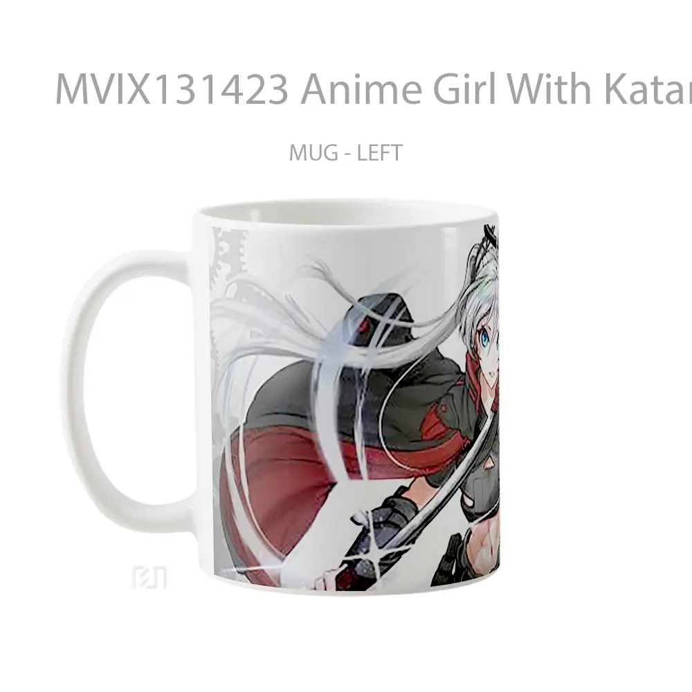 Mug Anime Girl With Katana V2 Cangkir Anime - All-side / Desain