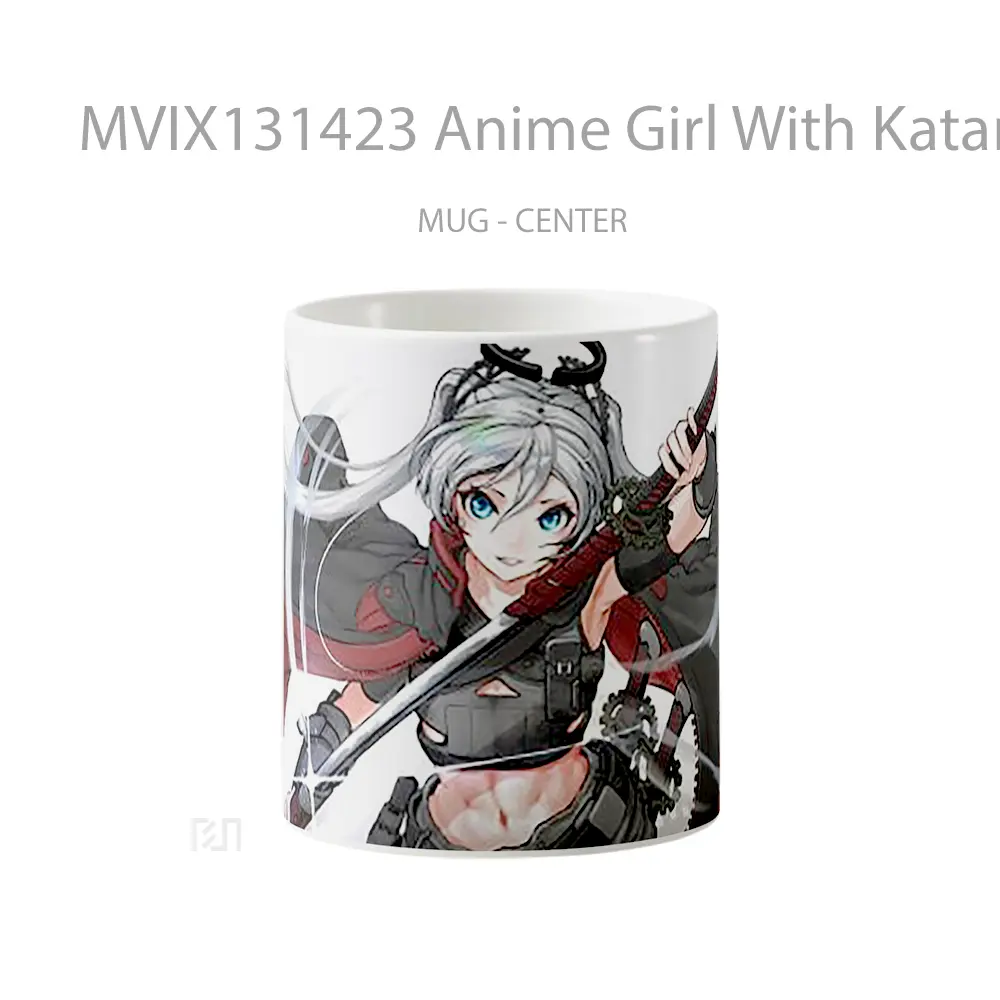 Mug Anime Girl With Katana V2 Cangkir Anime