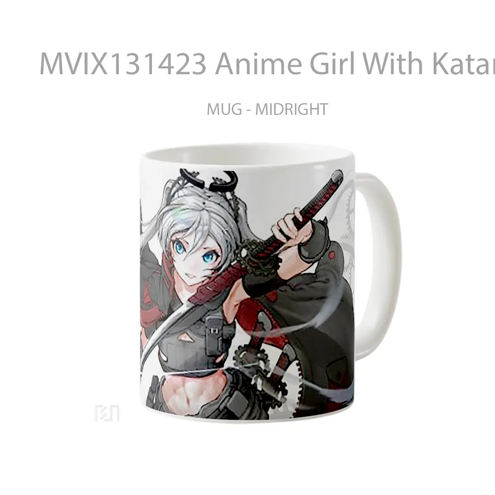 Mug Anime Girl With Katana V2 Cangkir Anime - All-side / Desain