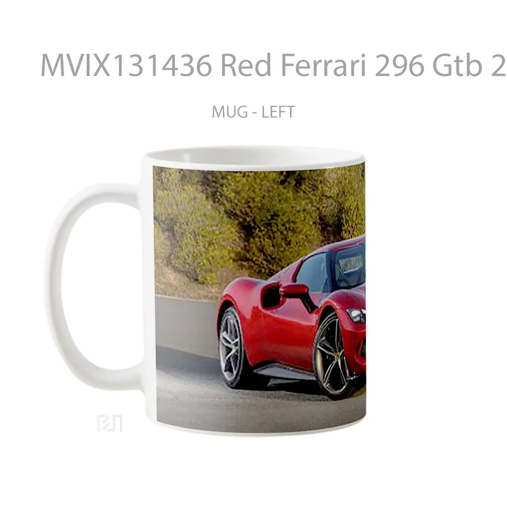 Mug Red Ferrari 296 Gtb 2022 Cangkir Mobil - All-side / Desain
