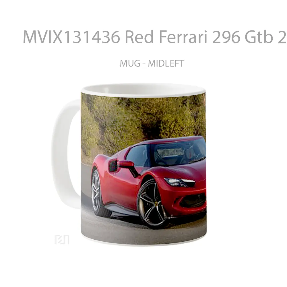 Mug Red Ferrari 296 Gtb 2022 Cangkir Mobil - All-side / Desain