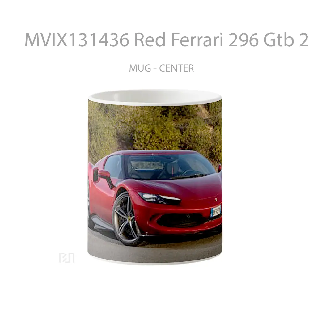 Mug Red Ferrari 296 Gtb 2022 Cangkir Mobil
