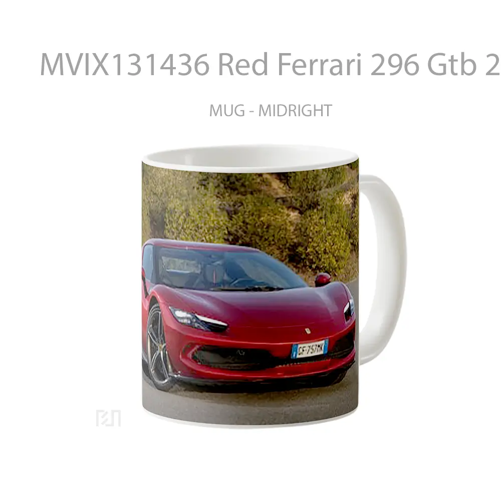 Mug Red Ferrari 296 Gtb 2022 Cangkir Mobil - All-side / Desain