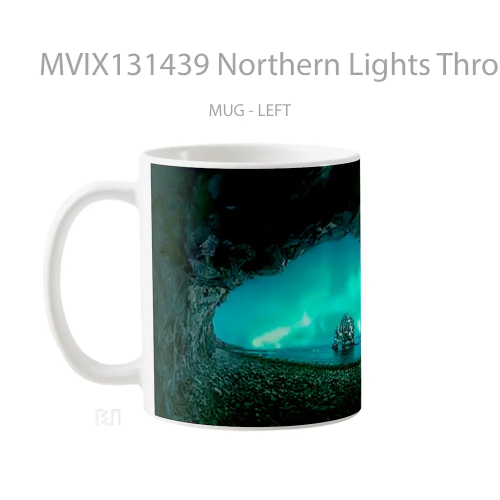 Mug Northern Lights Through Cave Gelas Pemandangan Alam - All-side / Desain