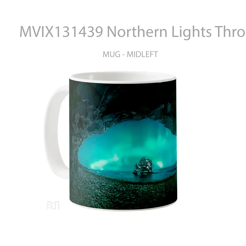 Mug Northern Lights Through Cave Gelas Pemandangan Alam - All-side / Desain