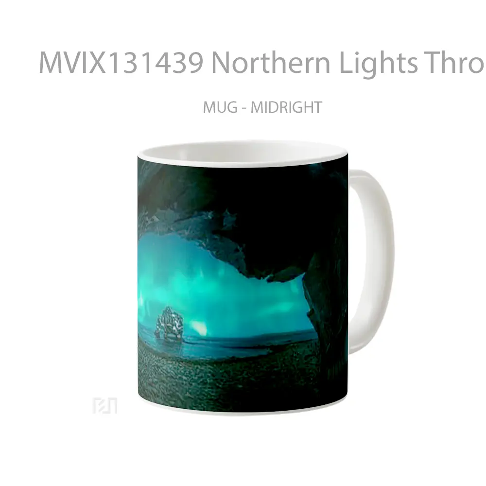 Mug Northern Lights Through Cave Gelas Pemandangan Alam - All-side / Desain