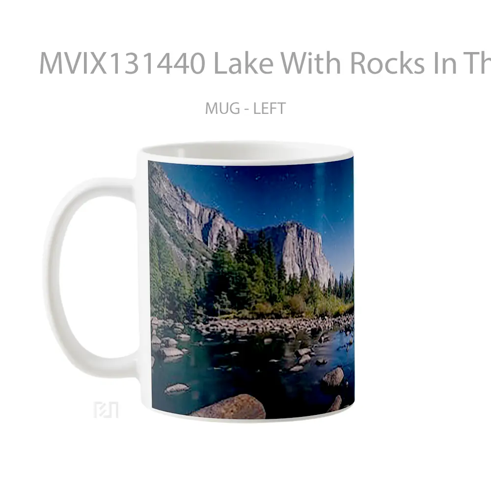 Mug Lake With Rocks In The Forest Gelas Pemandangan Alam - All-side / Desain