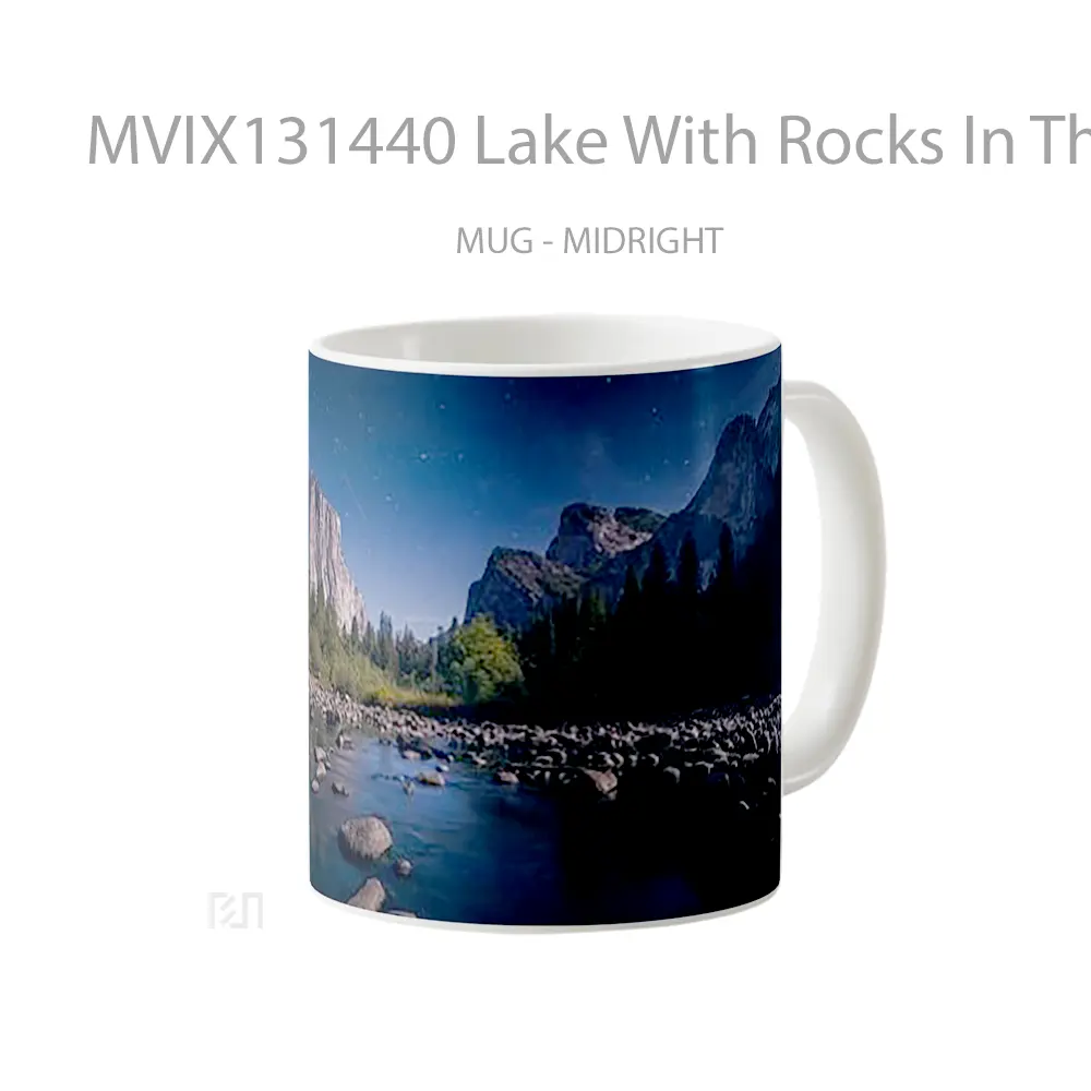 Mug Lake With Rocks In The Forest Gelas Pemandangan Alam - All-side / Desain