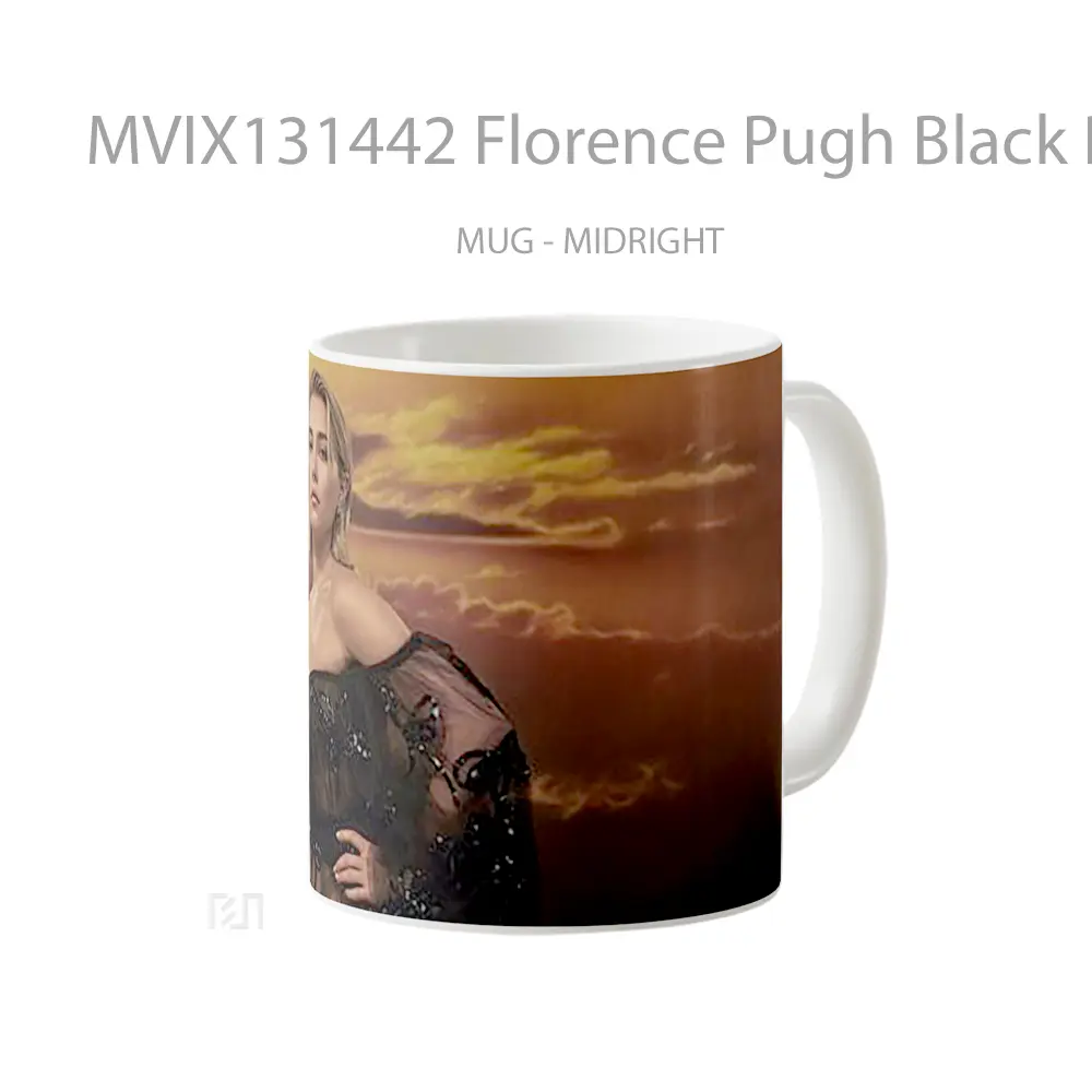 Mug Florence Pugh Black Dress Gelas Keramik Unik - All-side / Desain