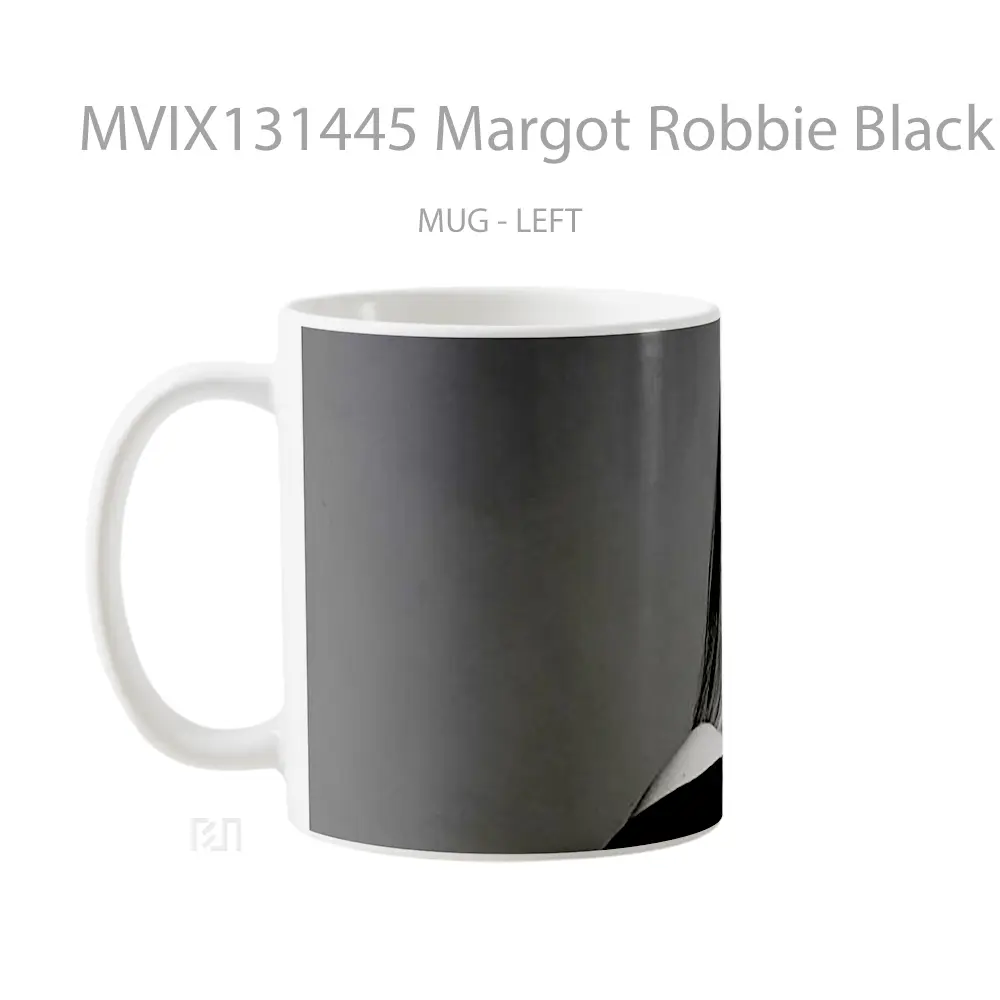Mug Margot Robbie Black And White Gelas Keramik Unik - All-side / Desain