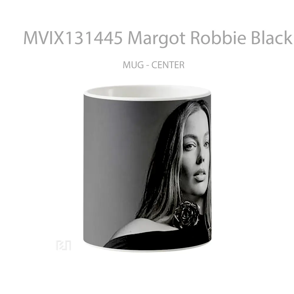 Mug Margot Robbie Black And White Gelas Keramik Unik