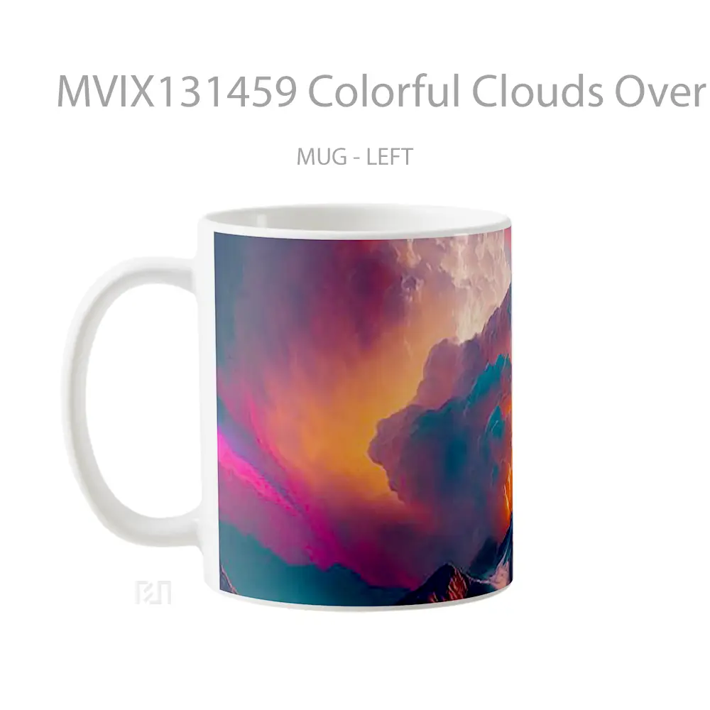 Mug Colorful Clouds Over Mountain Digital Art Gelas Pemandangan Alam - All-side / Desain