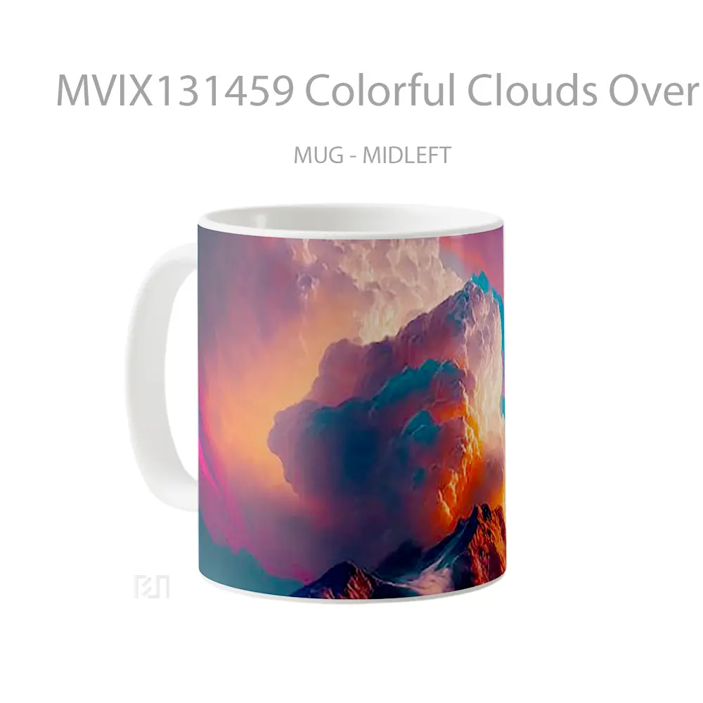 Mug Colorful Clouds Over Mountain Digital Art Gelas Pemandangan Alam - All-side / Desain