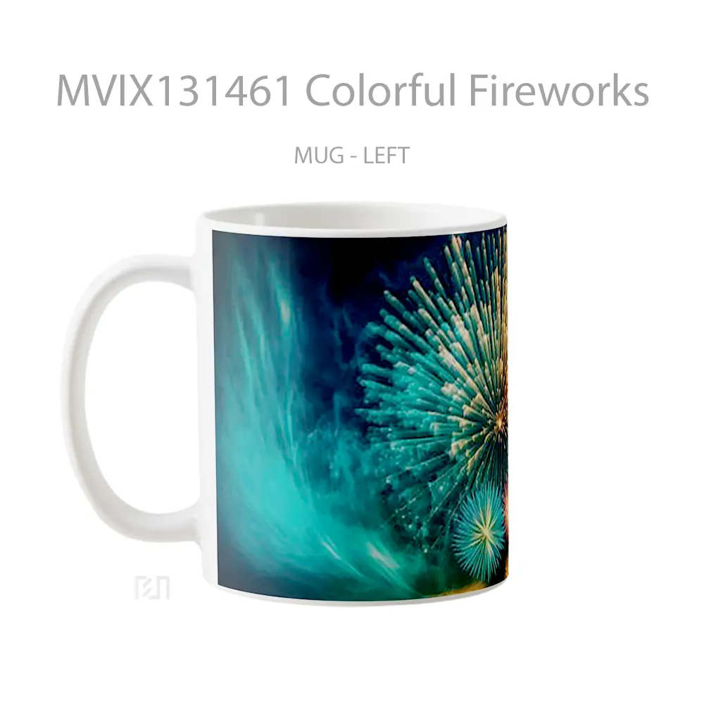 Mug Colorful Fireworks Gelas Keramik Unik - All-side / Desain