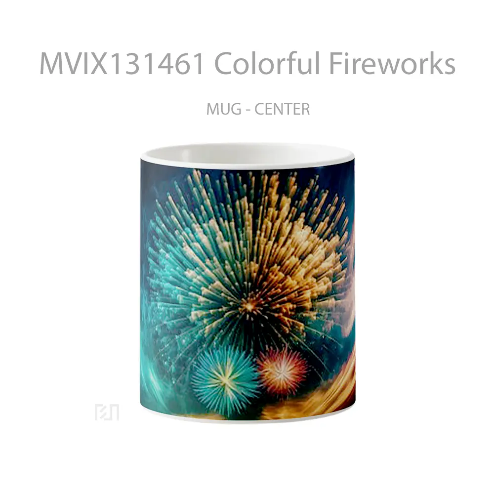 Mug Colorful Fireworks Gelas Keramik Unik