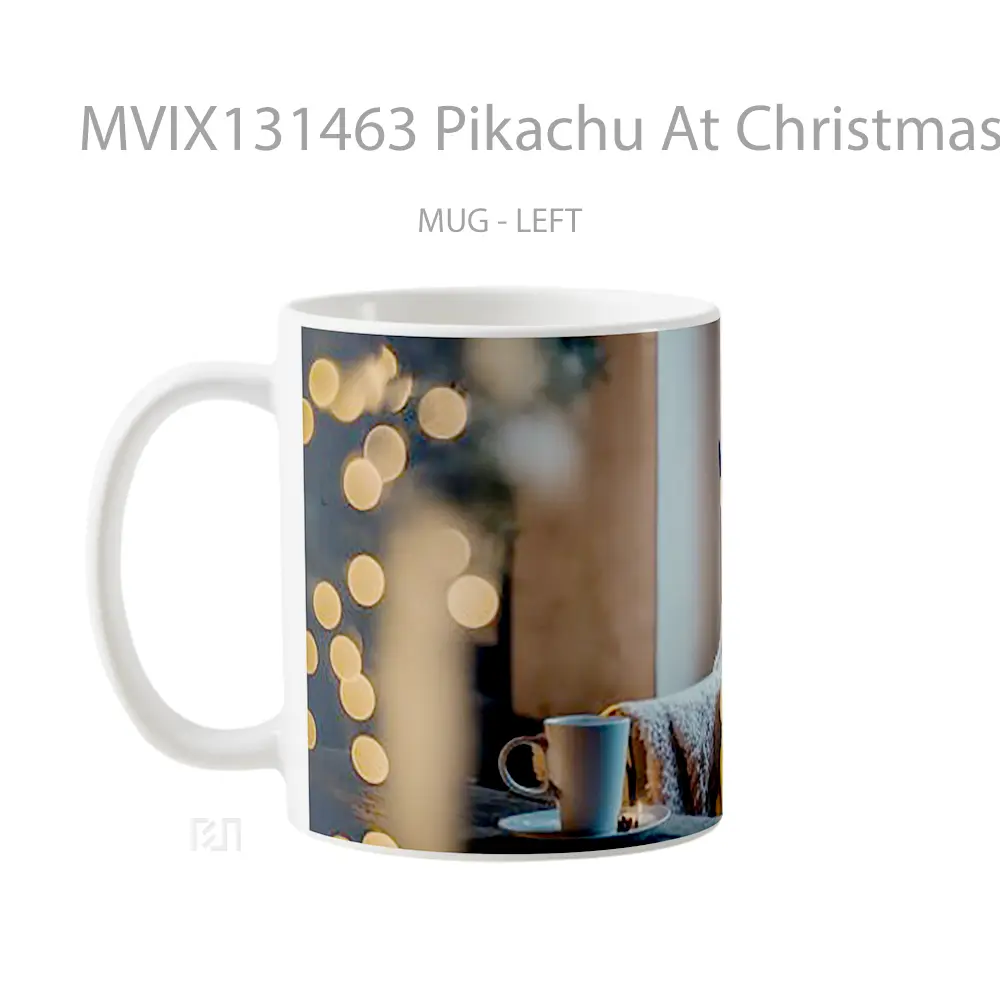 Mug Pikachu At Christmas Gelas Keramik Unik - All-side / Desain
