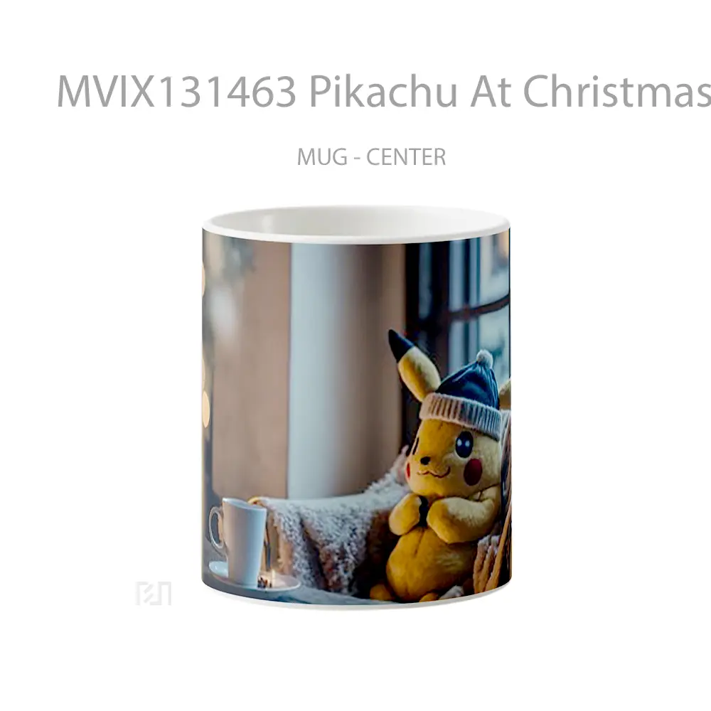 Mug Pikachu At Christmas Gelas Keramik Unik