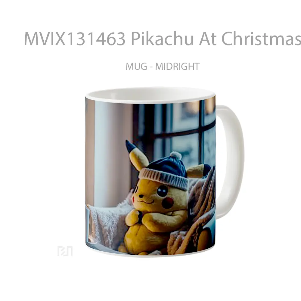 Mug Pikachu At Christmas Gelas Keramik Unik - All-side / Desain