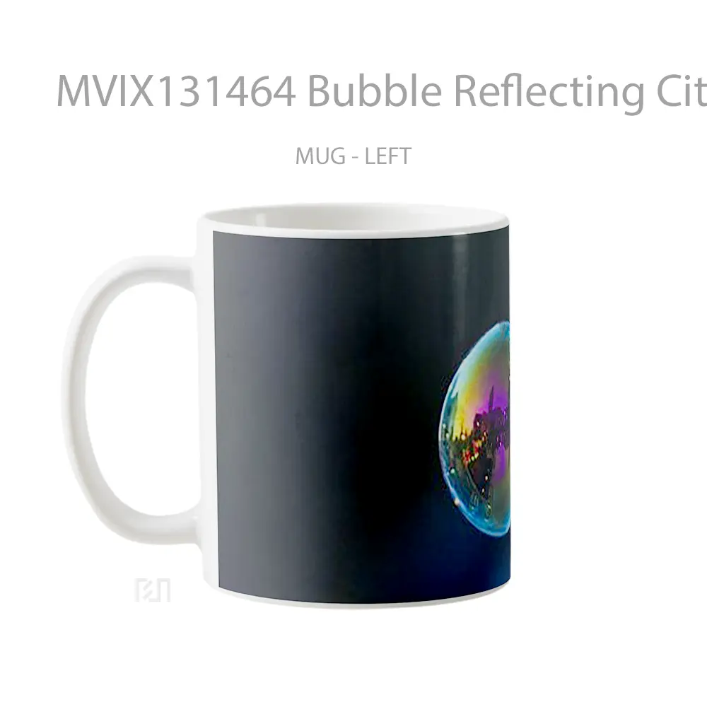 Mug Bubble Reflecting City Gelas Keramik Unik - All-side / Desain