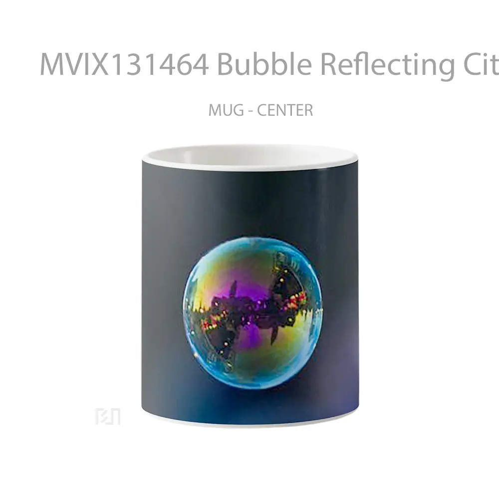Mug Bubble Reflecting City Gelas Keramik Unik
