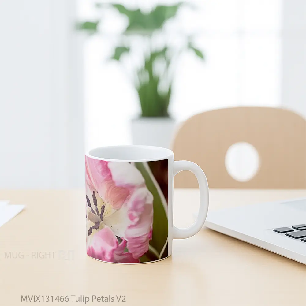 Mug Tulip Petals V2 Gelas Keramik Unik - All-side / Desain