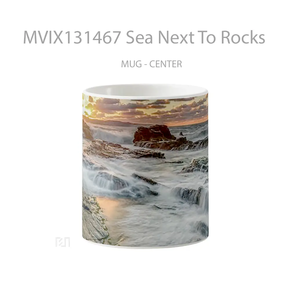 Mug Sea Next To Rocks Gelas Pemandangan Alam