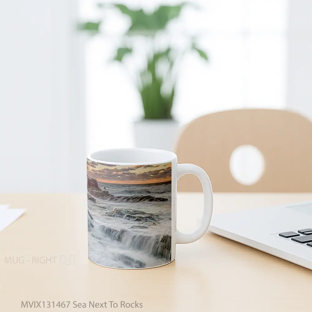 Mug Sea Next To Rocks Gelas Pemandangan Alam - All-side / Desain