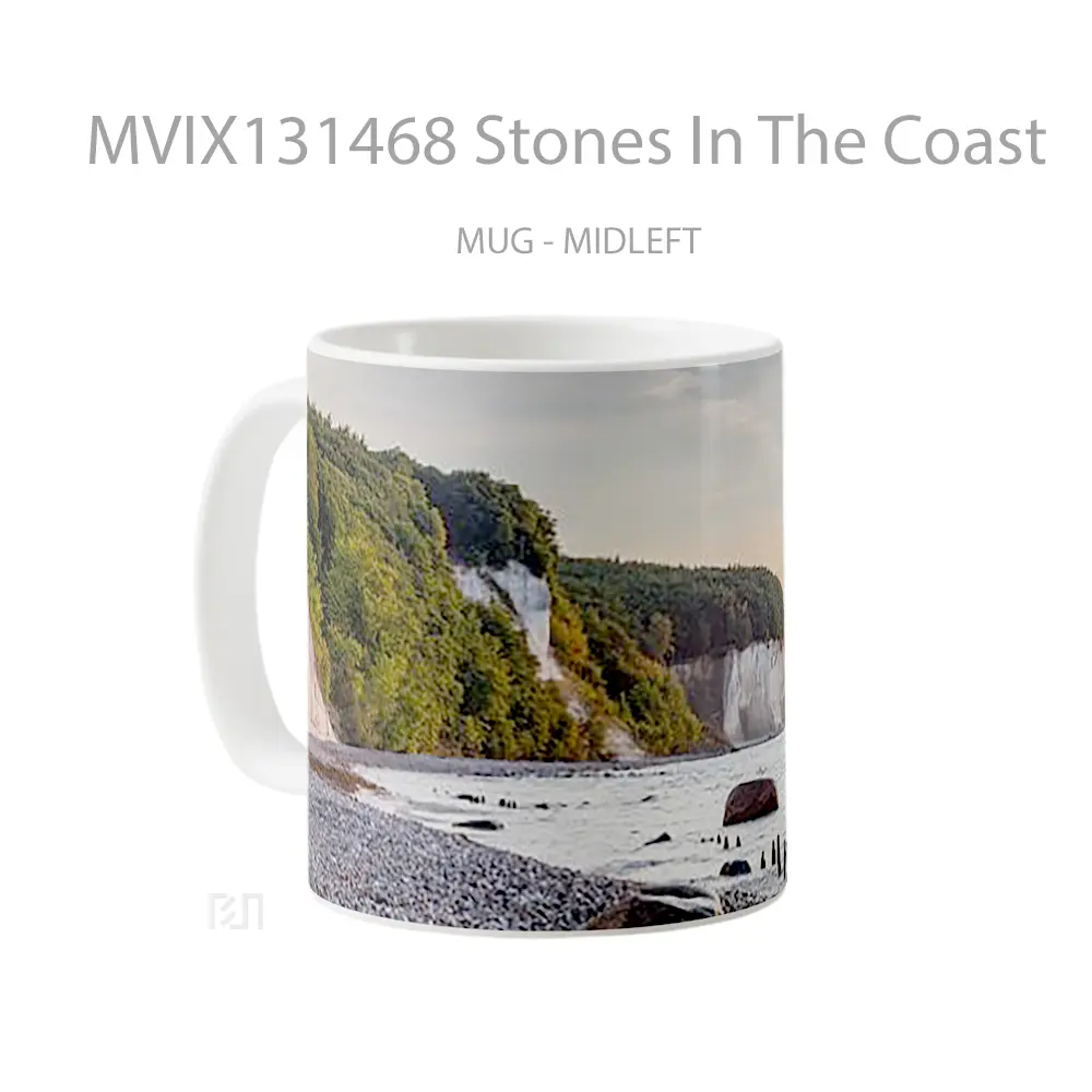 Mug Stones In The Coast Gelas Keramik Unik - All-side / Desain