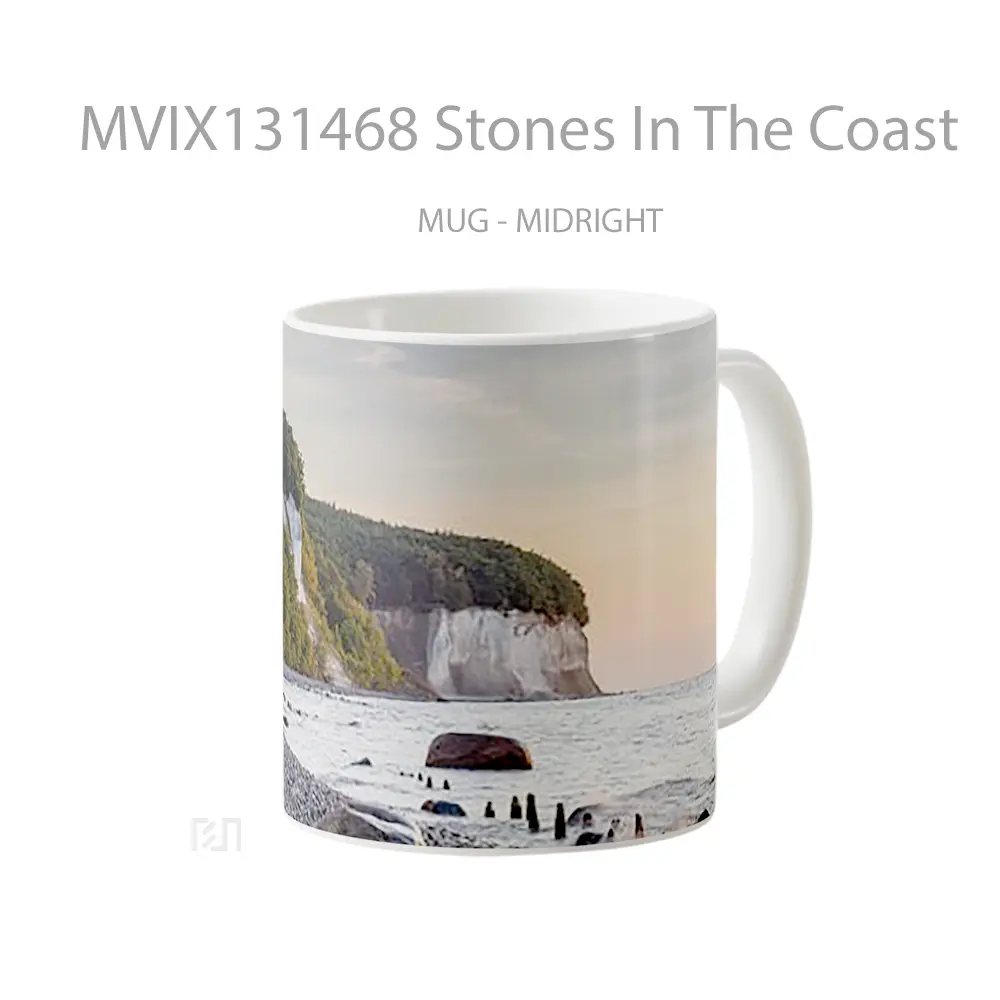 Mug Stones In The Coast Gelas Keramik Unik - All-side / Desain