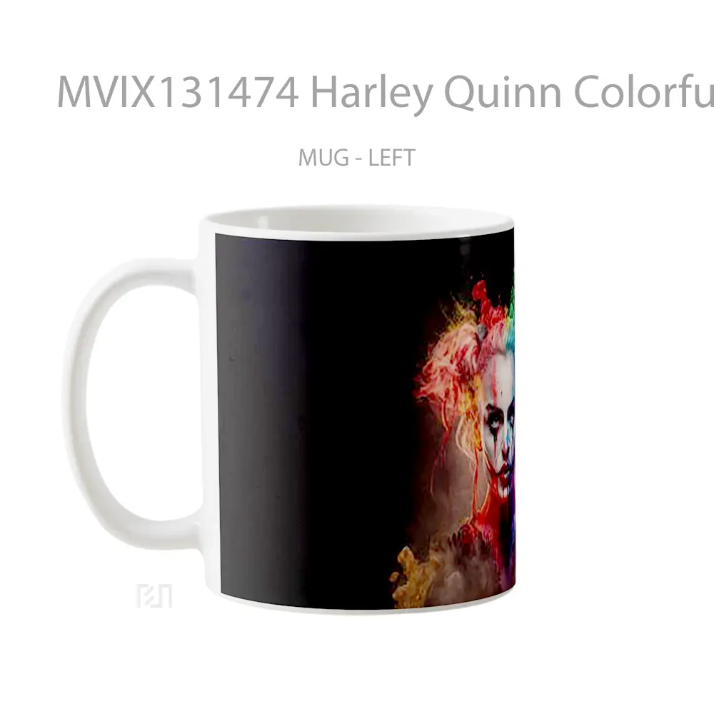 Mug Harley Quinn Colorful Smoke Gelas Keramik Unik - All-side / Desain