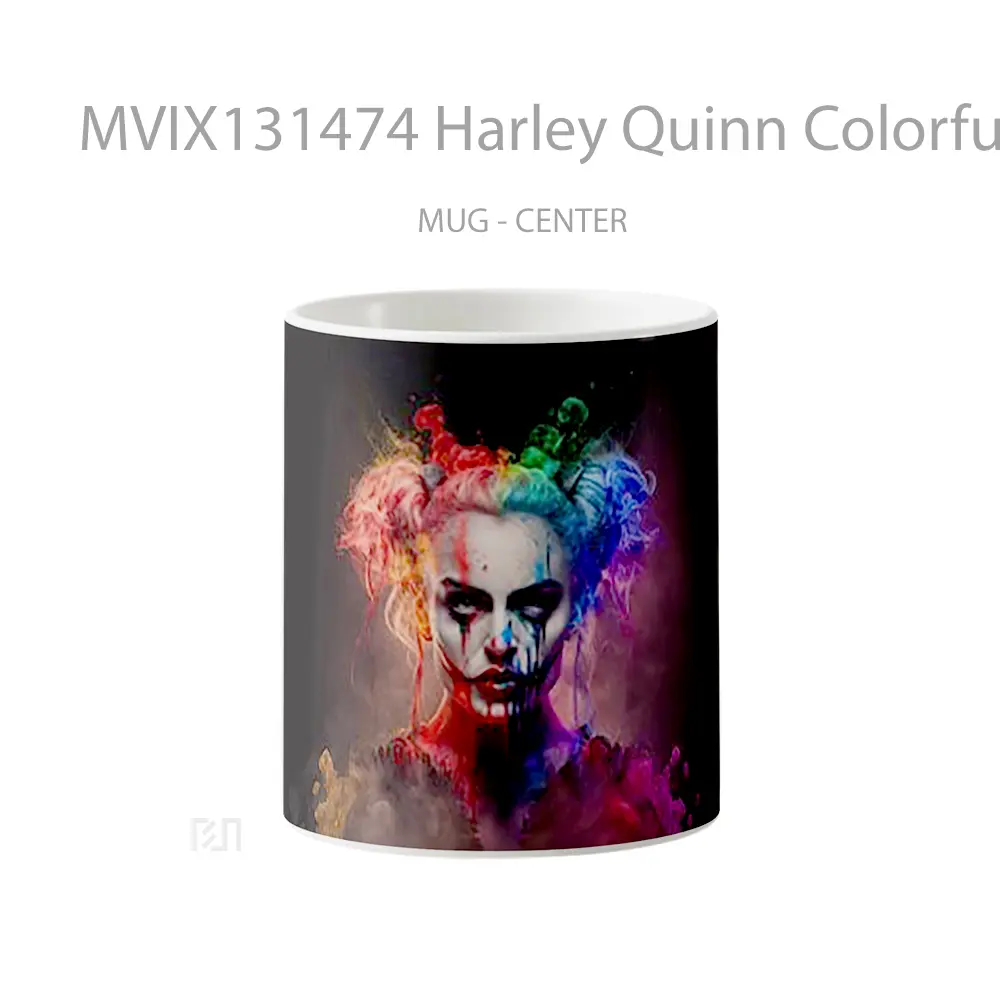 Mug Harley Quinn Colorful Smoke Gelas Keramik Unik