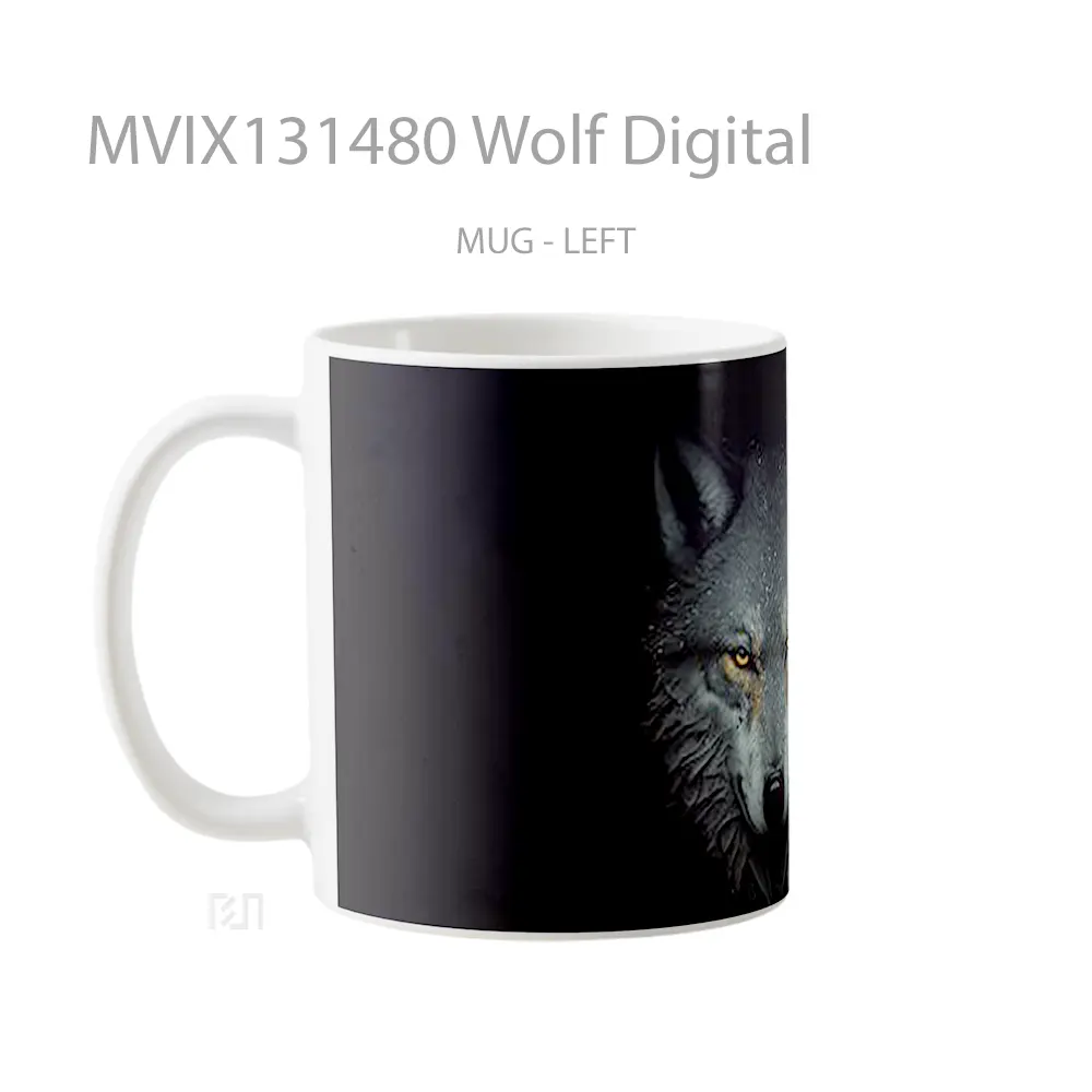 Mug Wolf Digital Gelas Hewan Lucu - All-side / Desain