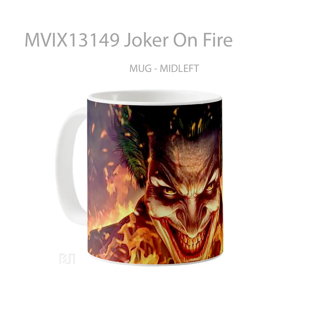 Mug Joker On Fire Gelas Superhero - All-side / Desain