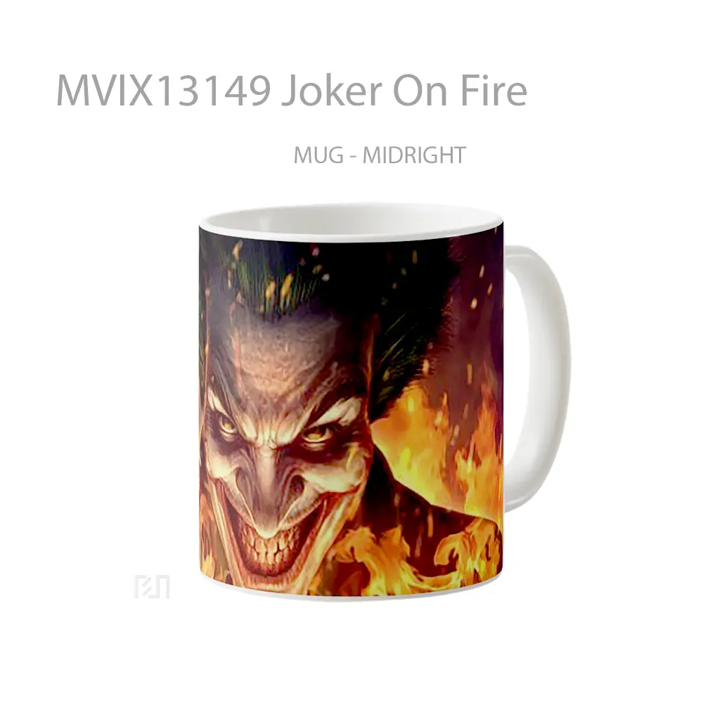 Mug Joker On Fire Gelas Superhero - All-side / Desain