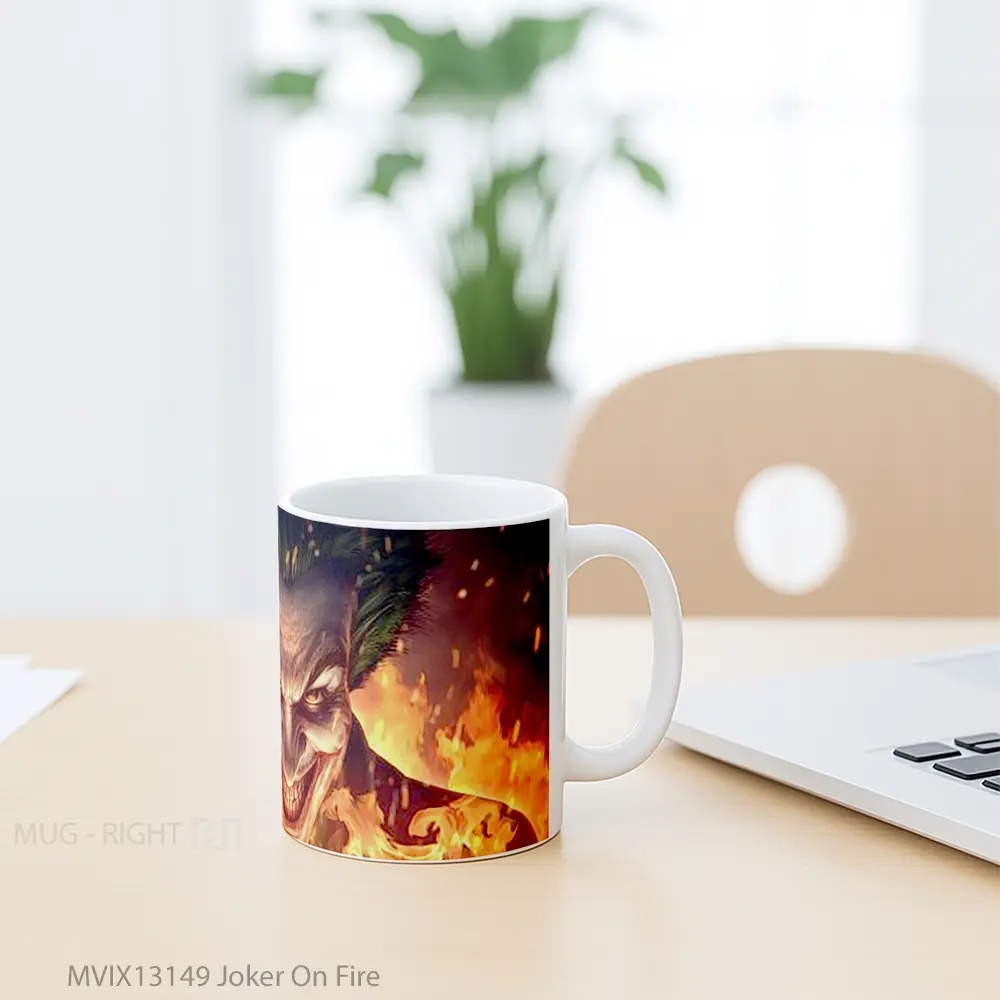 Mug Joker On Fire Gelas Superhero - All-side / Desain