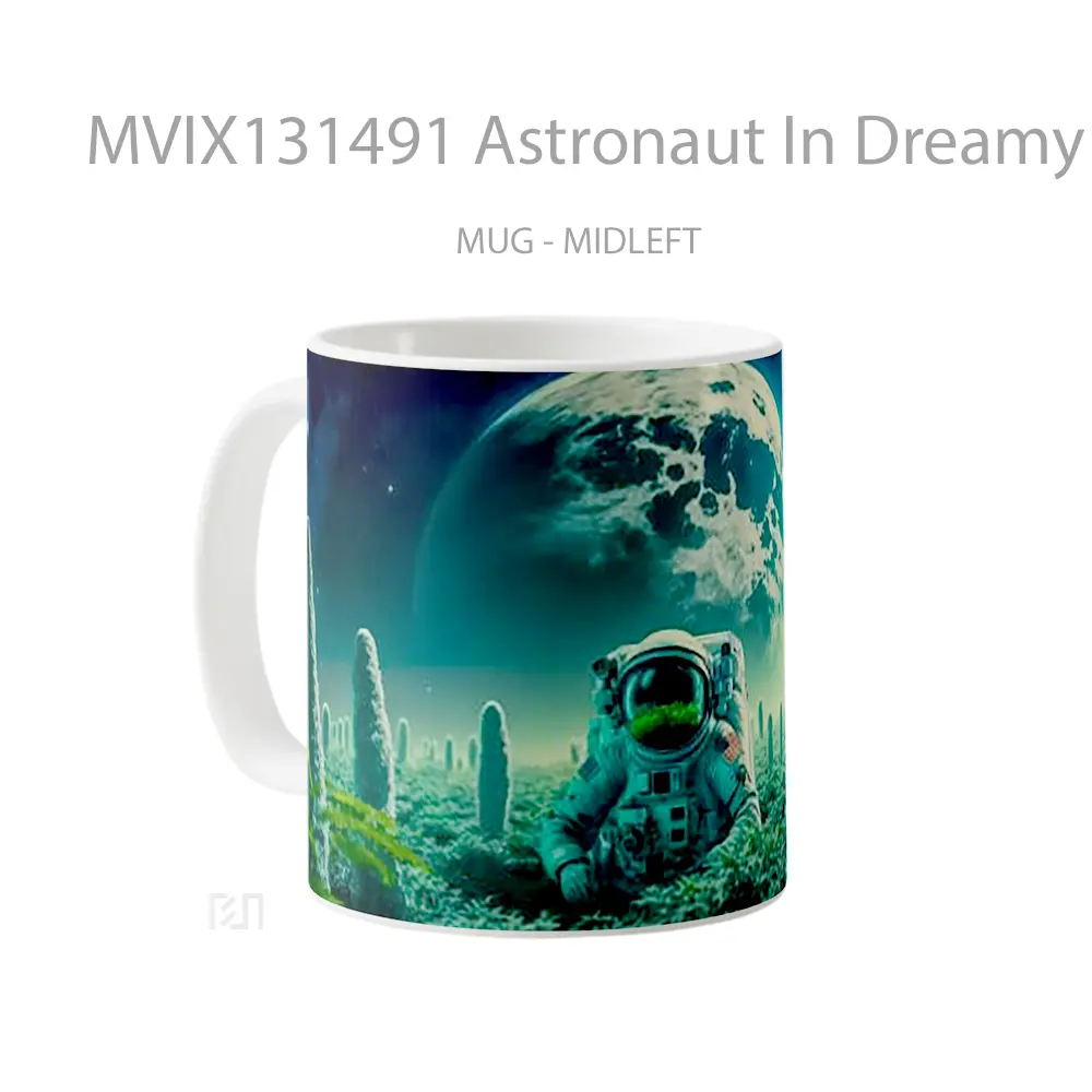 Mug Astronaut In Dreamy Land Gelas Astronomi - All-side / Desain