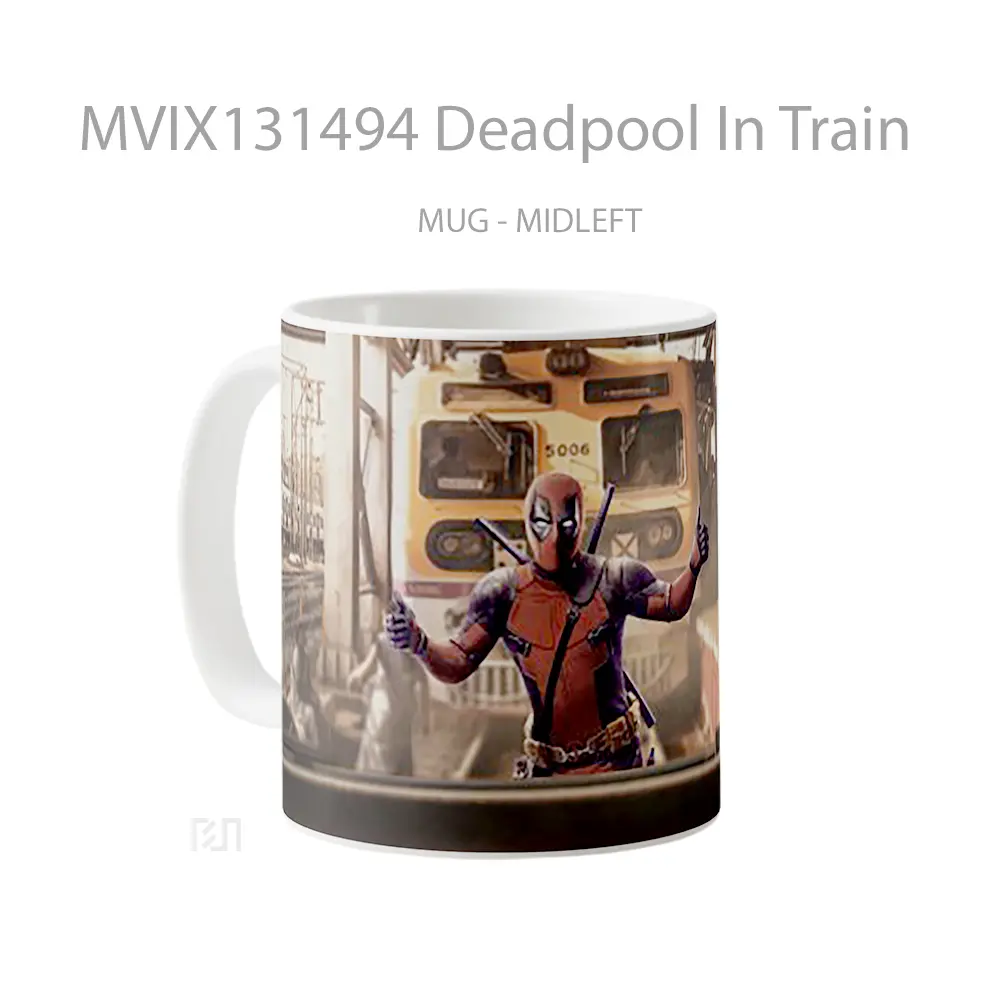 Mug Deadpool In Train Gelas Superhero - All-side / Desain