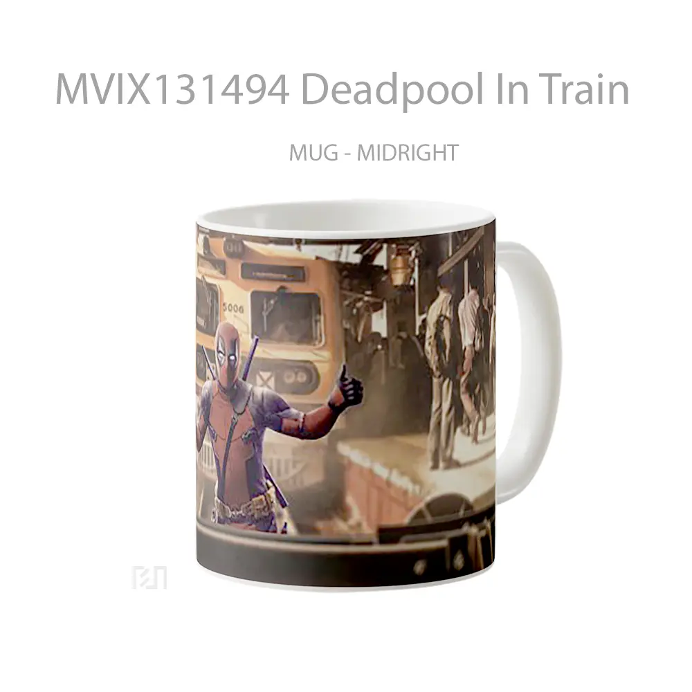 Mug Deadpool In Train Gelas Superhero - All-side / Desain