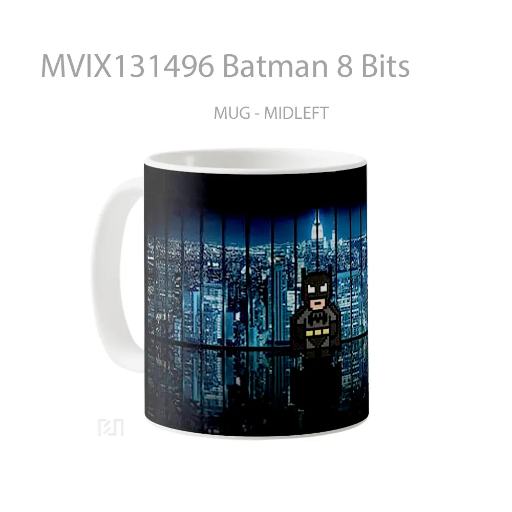 Mug Batman 8 Bits Gelas Superhero - All-side / Desain