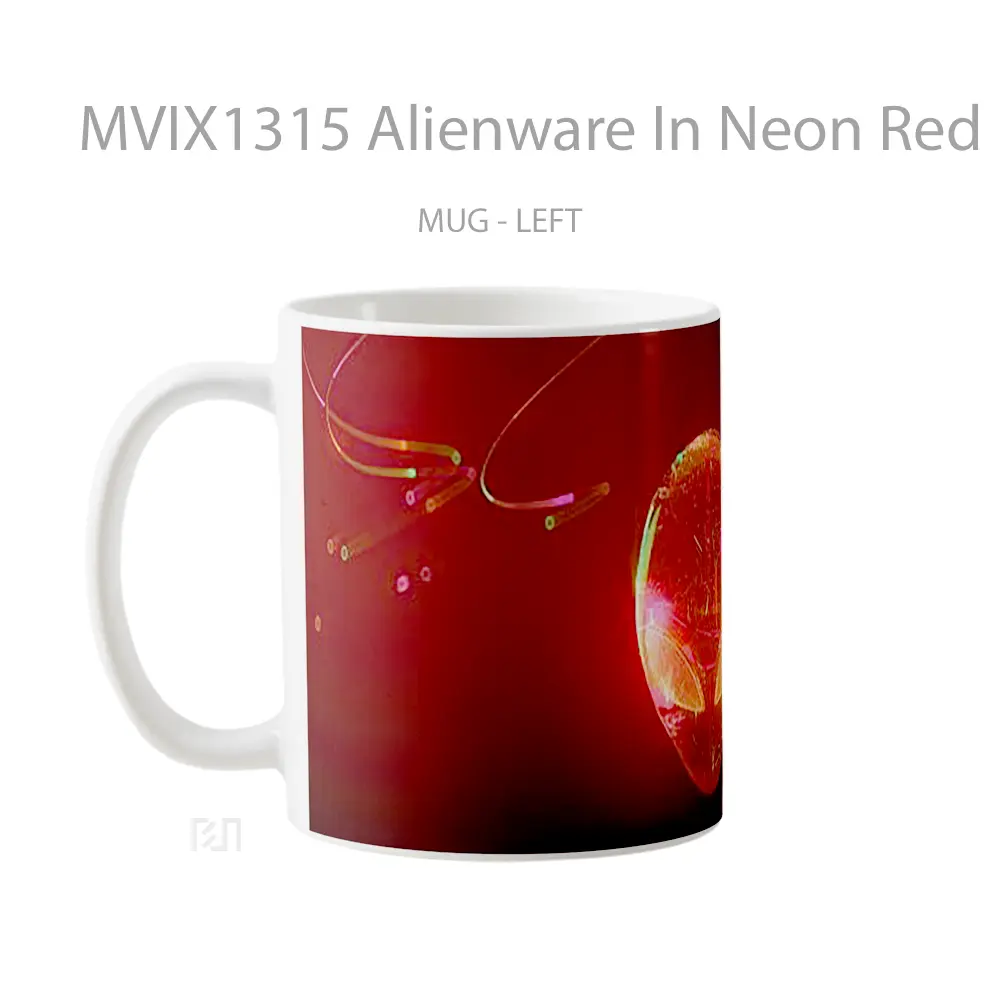 Mug Alienware In Neon Red Gelas Keramik Unik - All-side / Desain