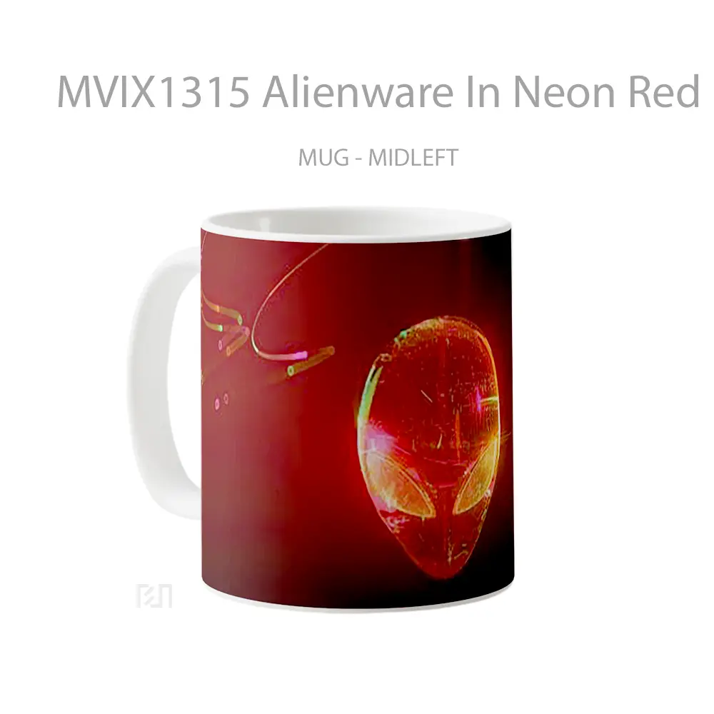 Mug Alienware In Neon Red Gelas Keramik Unik - All-side / Desain