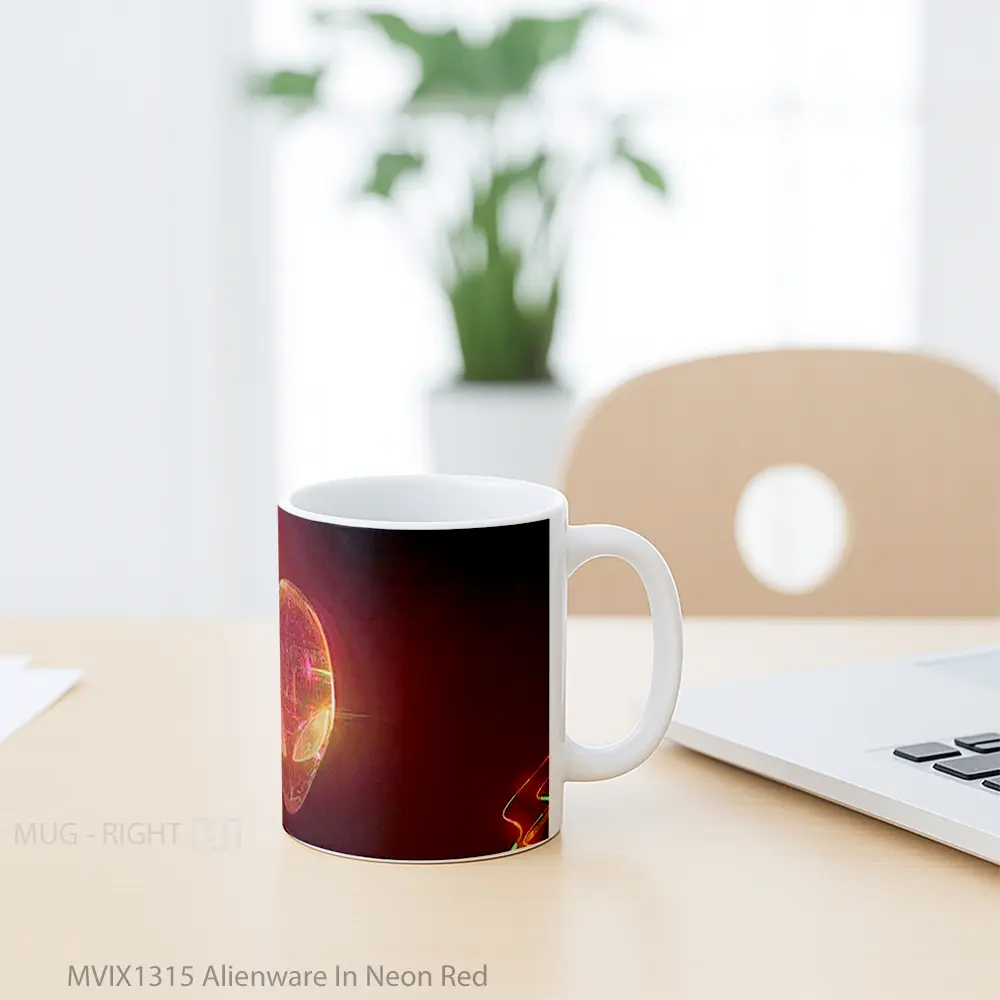 Mug Alienware In Neon Red Gelas Keramik Unik - All-side / Desain