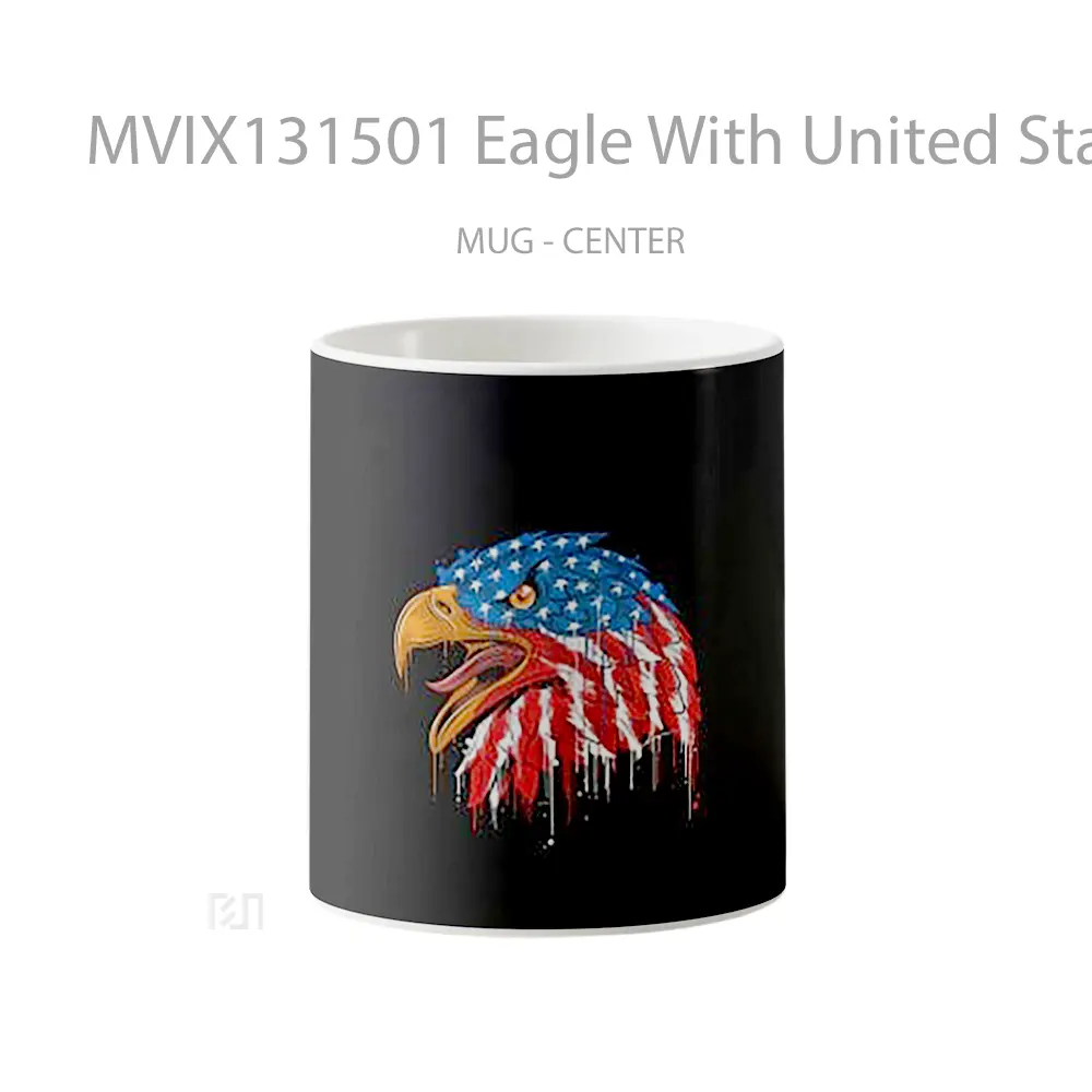 Mug Eagle With United States Flag Gelas Hewan Lucu