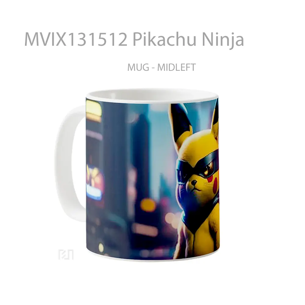 Mug Pikachu Ninja Gelas Keramik Unik - All-side / Desain