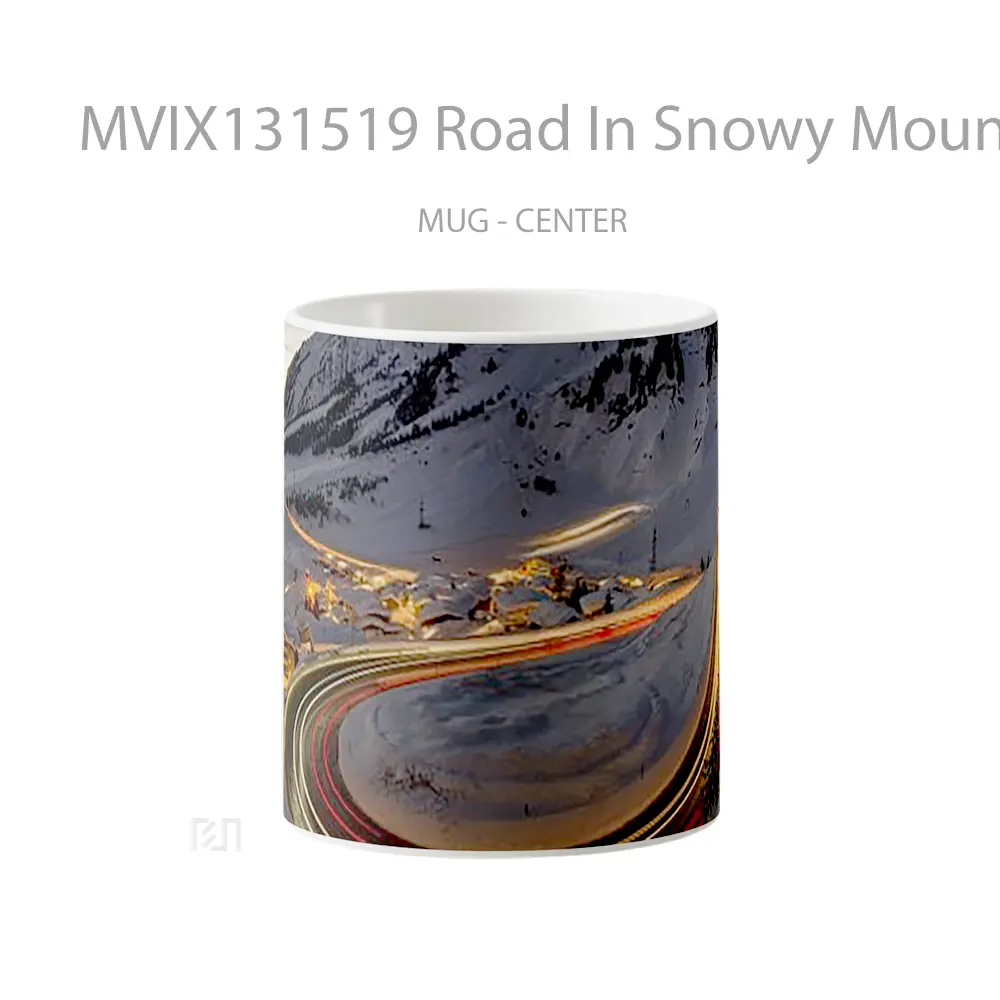 Mug Road In Snowy Mountain Gelas Pemandangan Alam