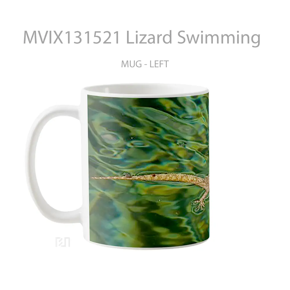 Mug Lizard Swimming Gelas Keramik Unik - All-side / Desain