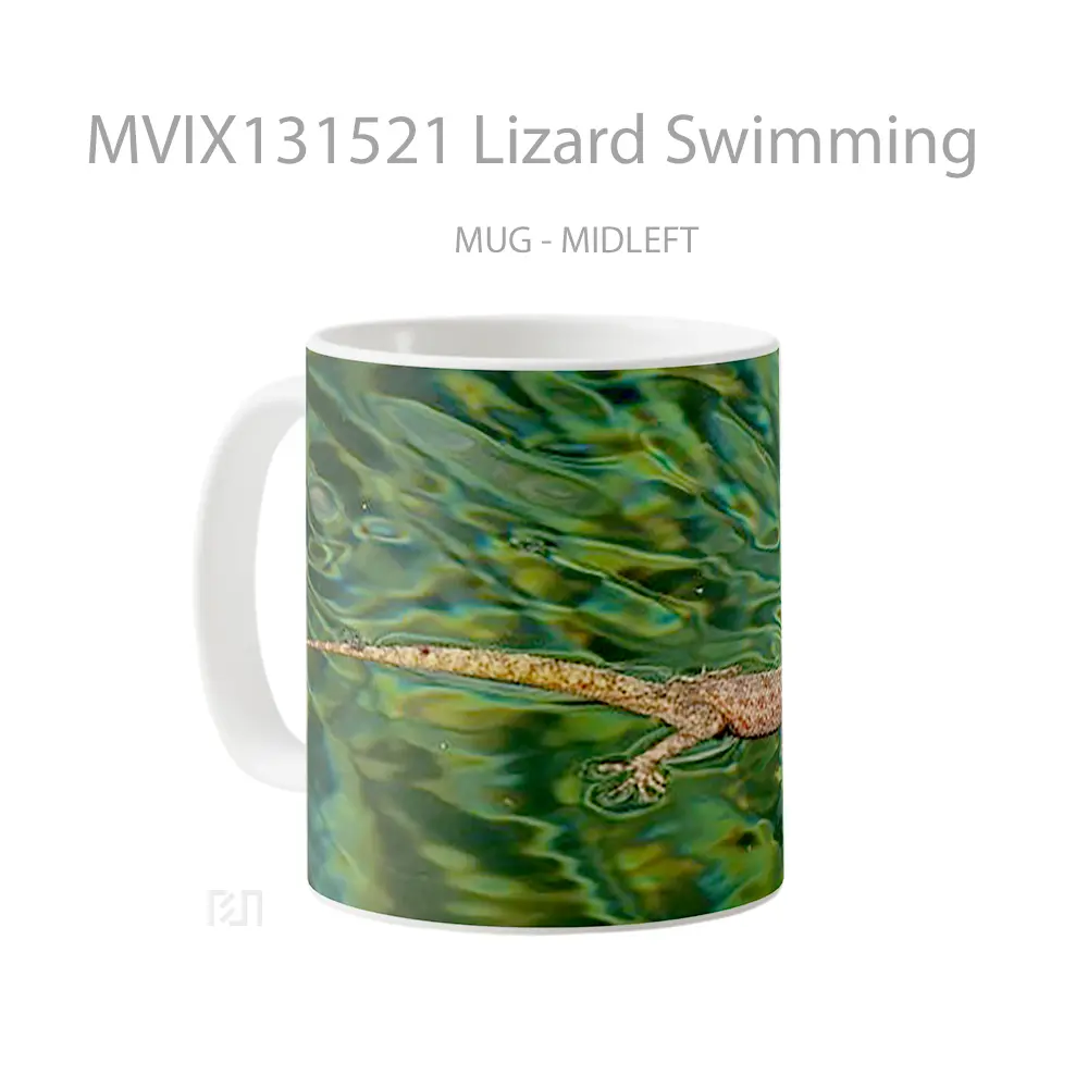 Mug Lizard Swimming Gelas Keramik Unik - All-side / Desain