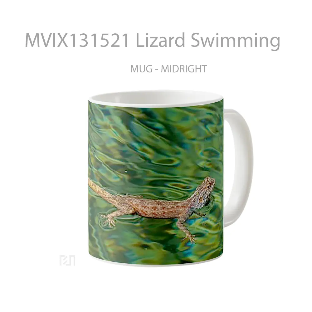 Mug Lizard Swimming Gelas Keramik Unik - All-side / Desain