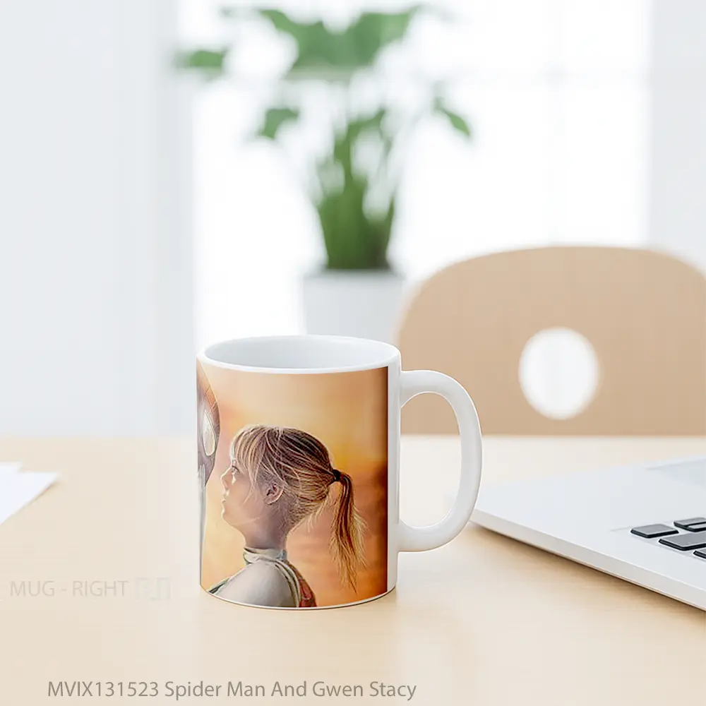 Mug Spider Man And Gwen Stacy Gelas Superhero - All-side / Desain