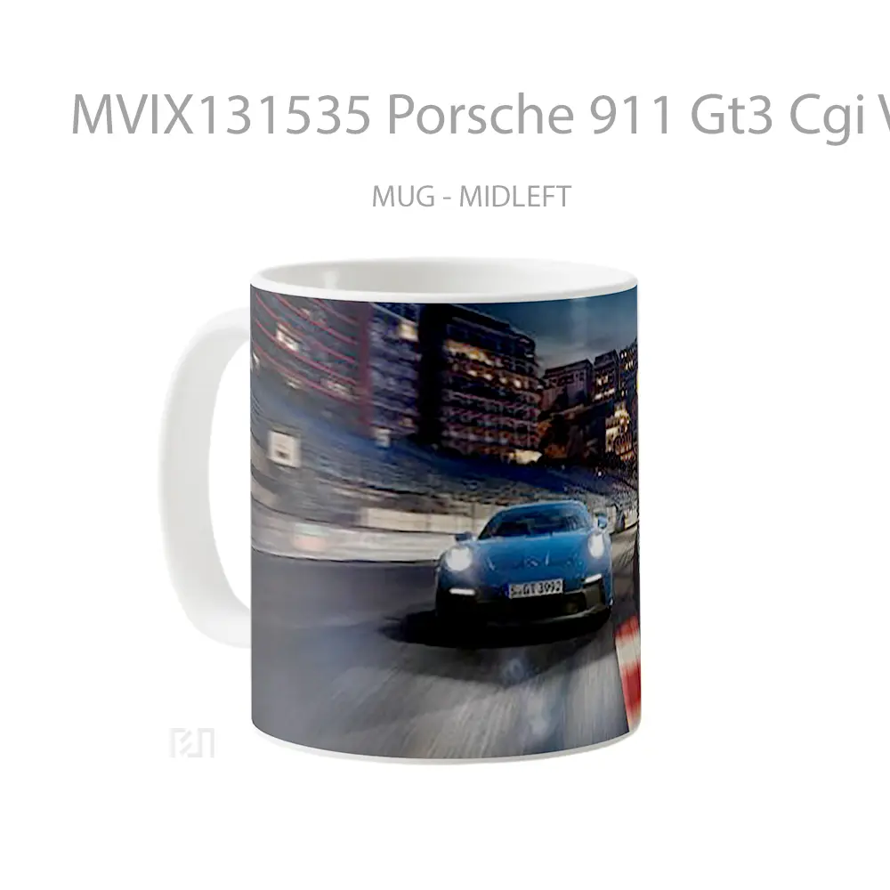 Mug Porsche 911 Gt3 Cgi V1 Cangkir Mobil - All-side / Desain